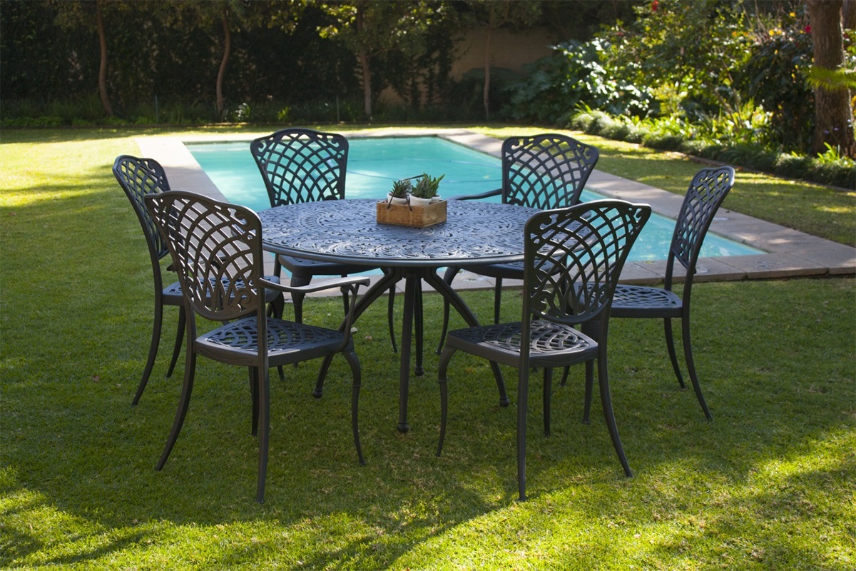 Bộ bàn ghế nhôm đúc cho hồ bơi ngoài trời