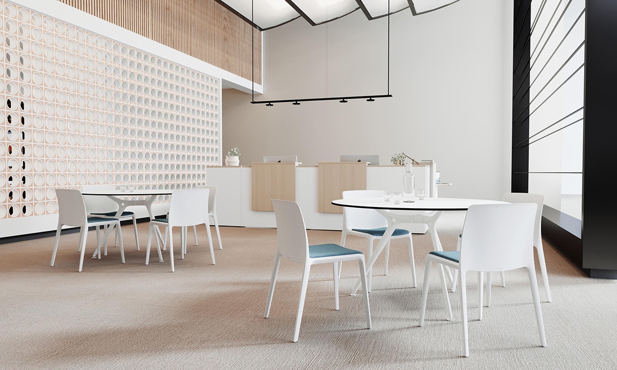 Bàn ghế pantry nhựa đúc xếp chồng