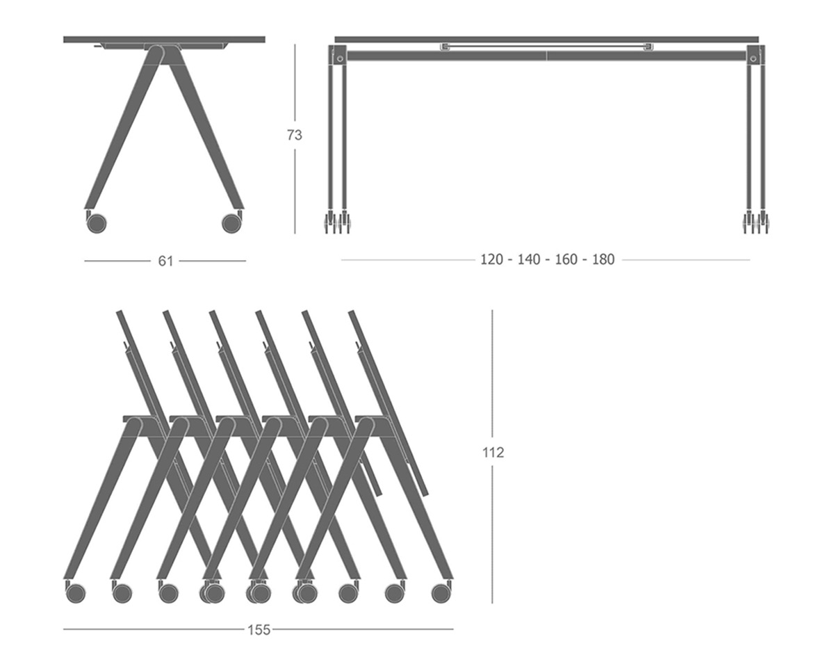 Bàn training gấp gọn cao cấp