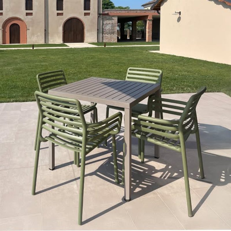 Bộ bàn vuông 4 ghế cafe ngoài trời