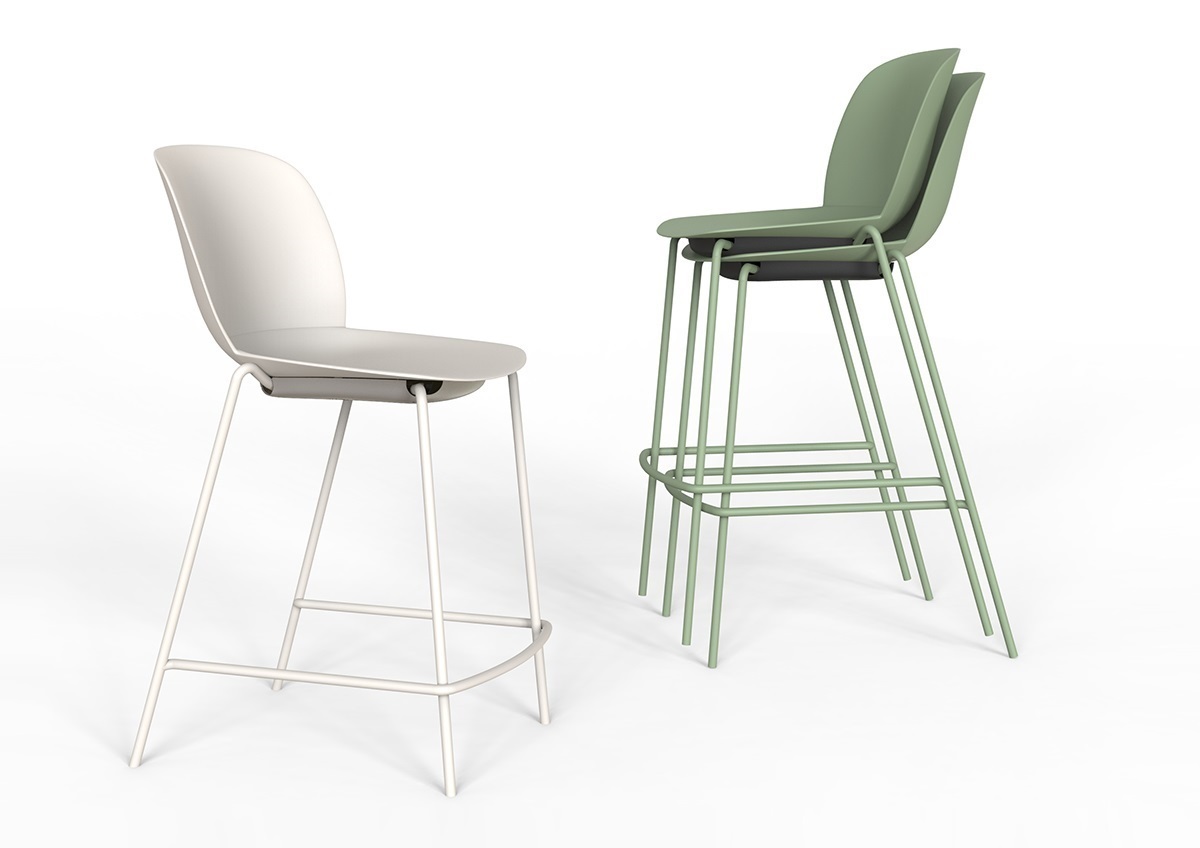 Ghế counter mặt nhựa chân sắt