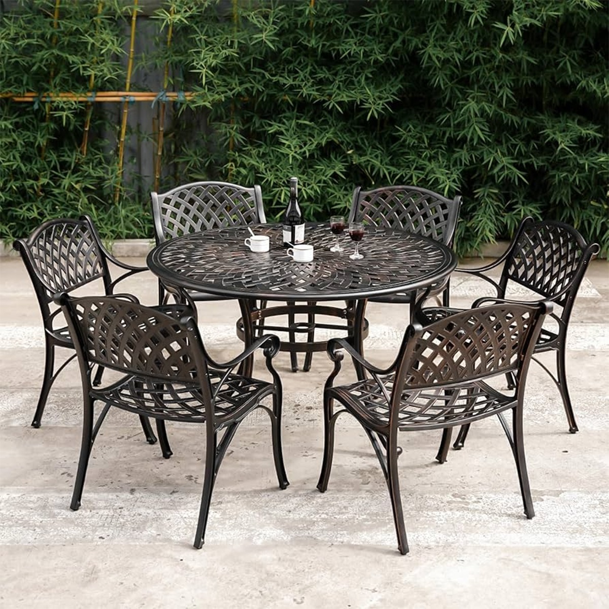 Ghế nhôm đúc sân vườn có tay vịn