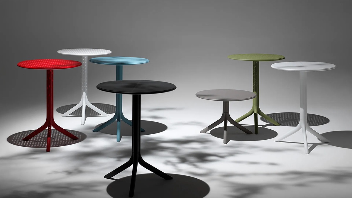 Bàn cafe nhựa tròn ngoài trời