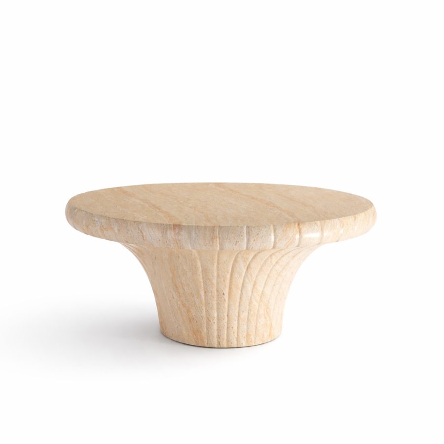 Bàn Trà Sofa Tròn Travertine