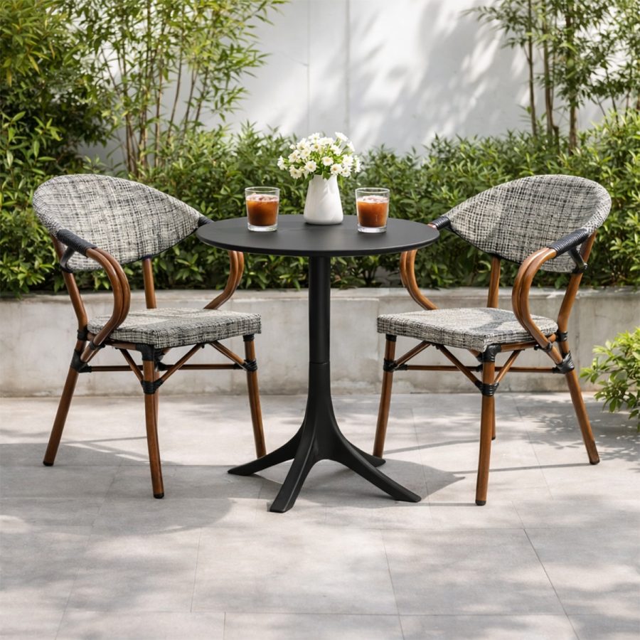 Bộ Bàn Tròn 2 Ghế Cafe Giả Mây