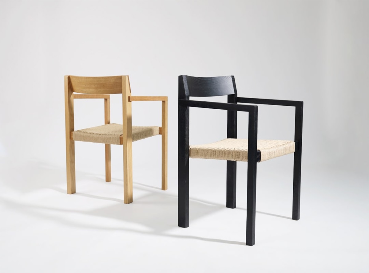 Ghế ăn gỗ mặt đan dây kraft