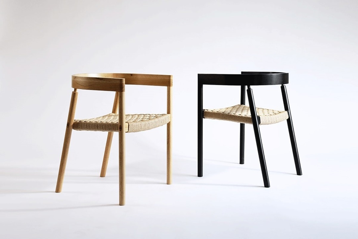 Ghế ăn gỗ mặt đan dây kraft