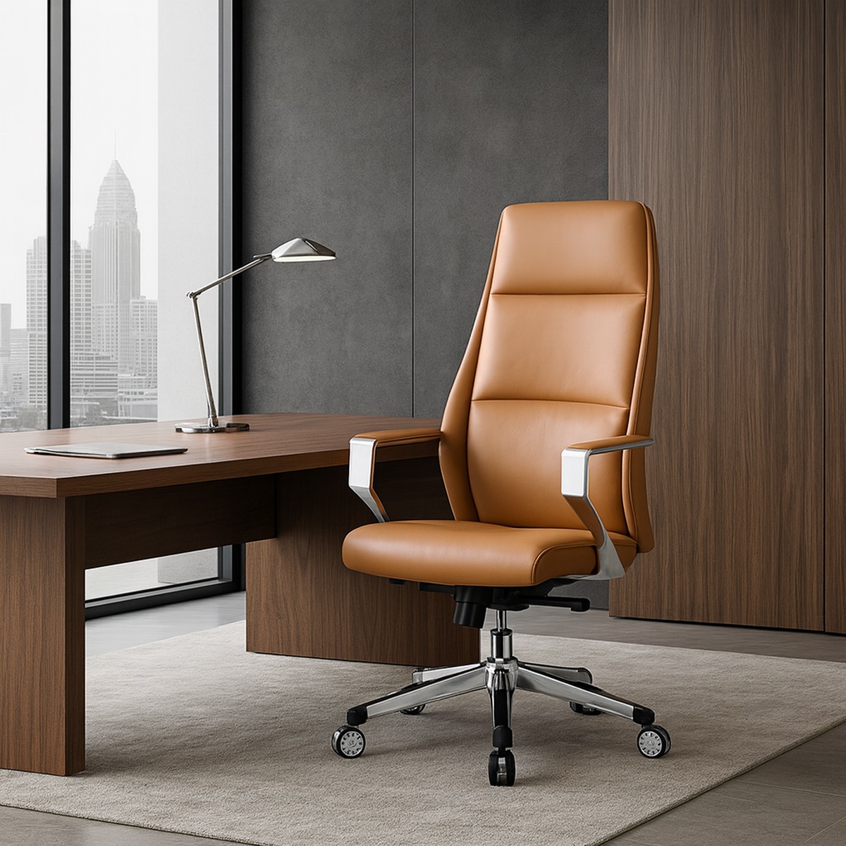 Ghế Phòng Họp Chân Quỳ Nệm Da