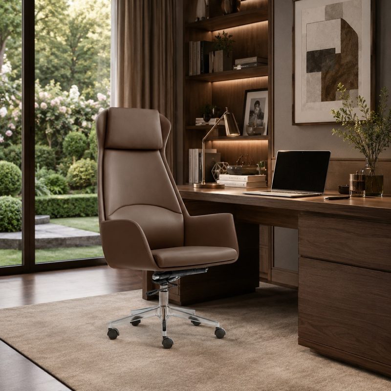 Ghế giám đốc nệm da hiện đại