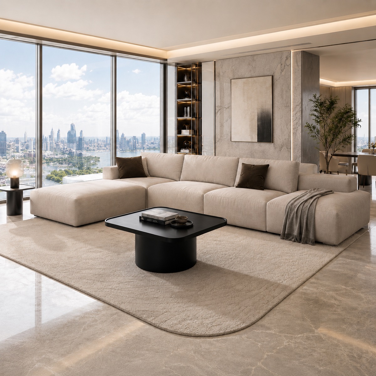 Bàn trà sofa vuông hiện đại