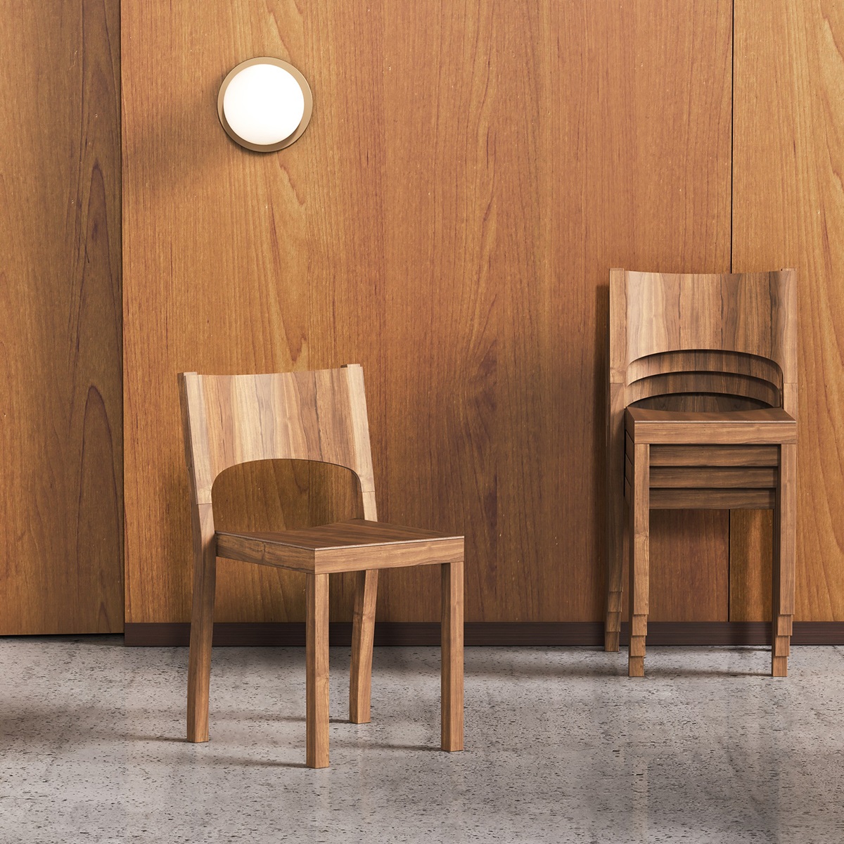 Ghế ăn gỗ xếp chồng