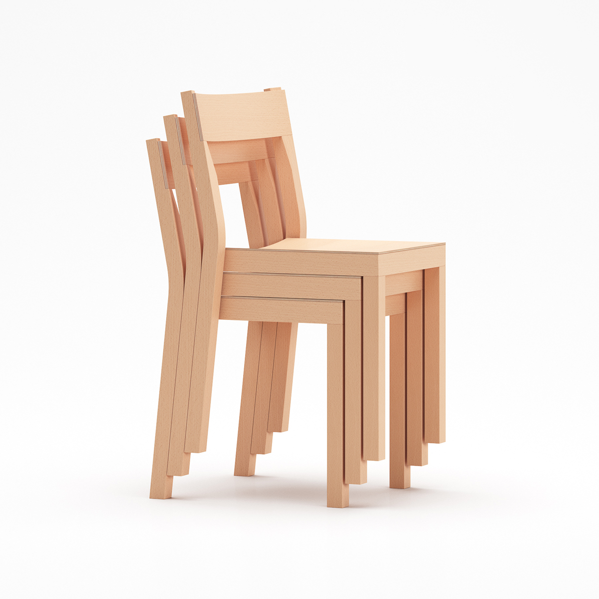 Ghế ăn gỗ xếp chồng