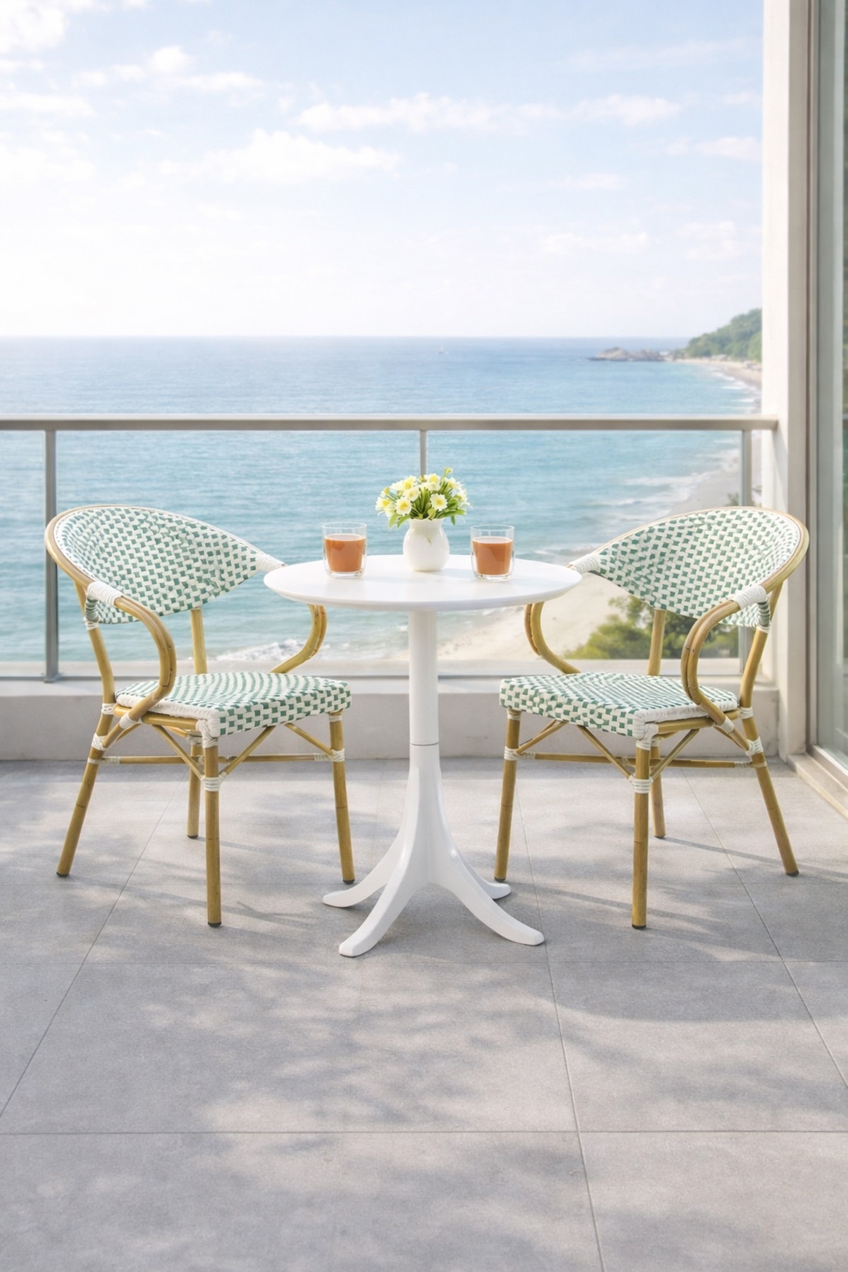 Bàn ghế ban công nhựa giả mây ngoài trời