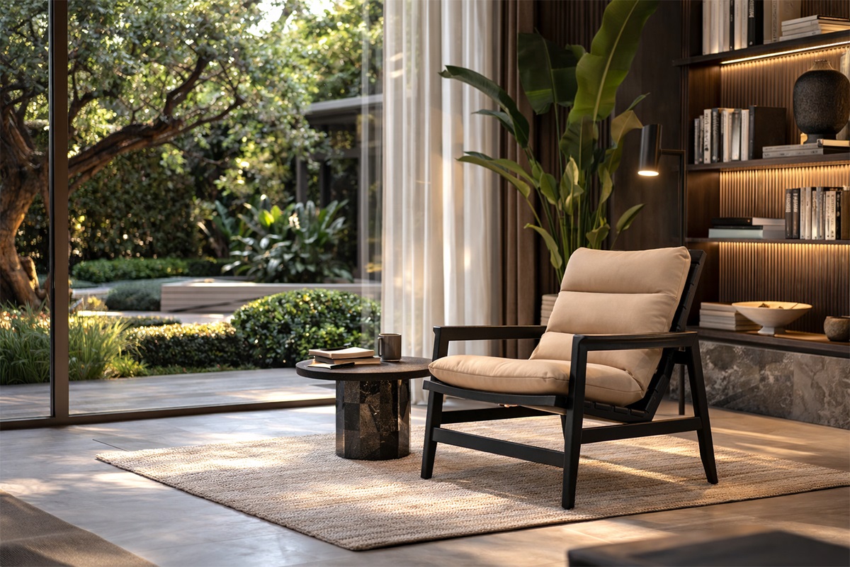 Ghế thư giãn nệm da phòng khách