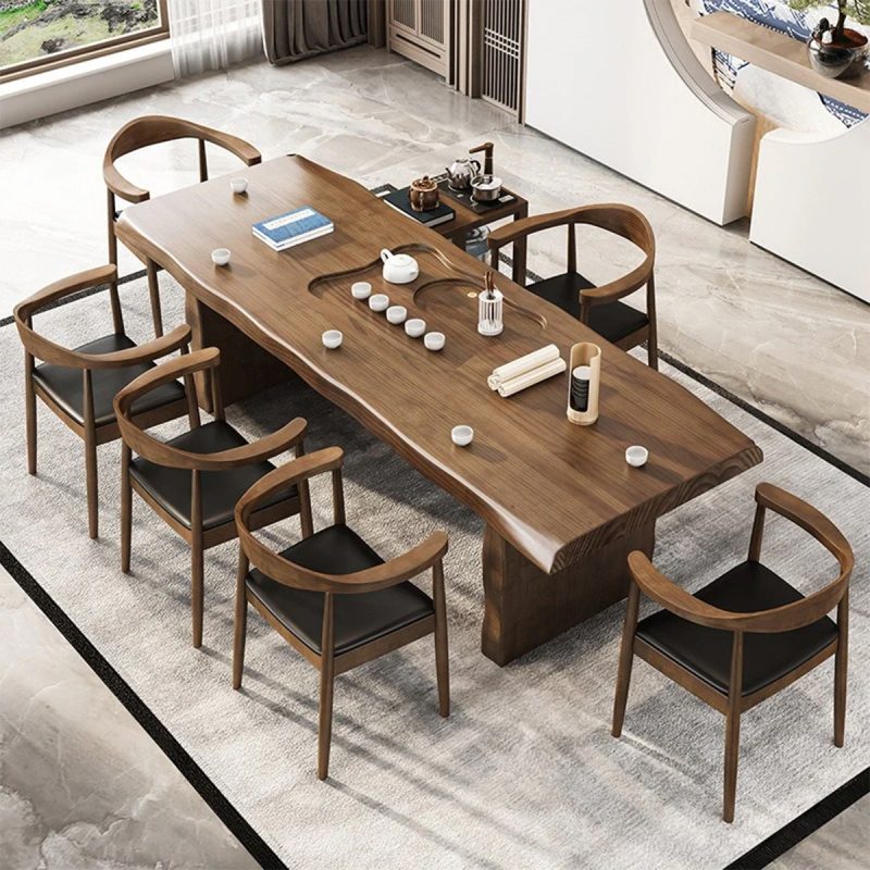 Bàn ghế ăn gỗ nguyên khối cao cấp