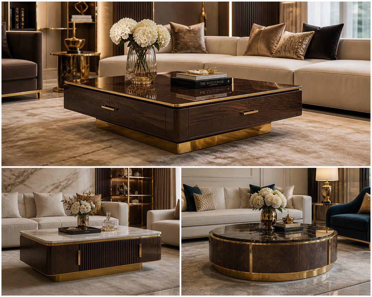 Bàn Trà Sofa Gỗ Sang Trọng Phong Cách Luxury