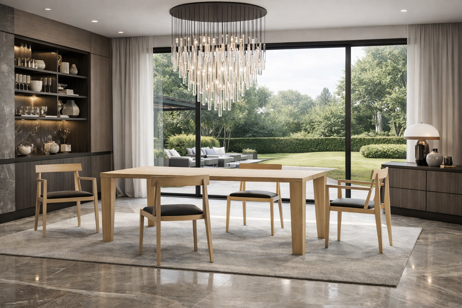 Bộ bàn ăn 4 ghế gỗ sang trọng