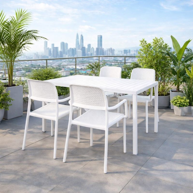 Bộ bàn dài 4 ghế ngoài trời