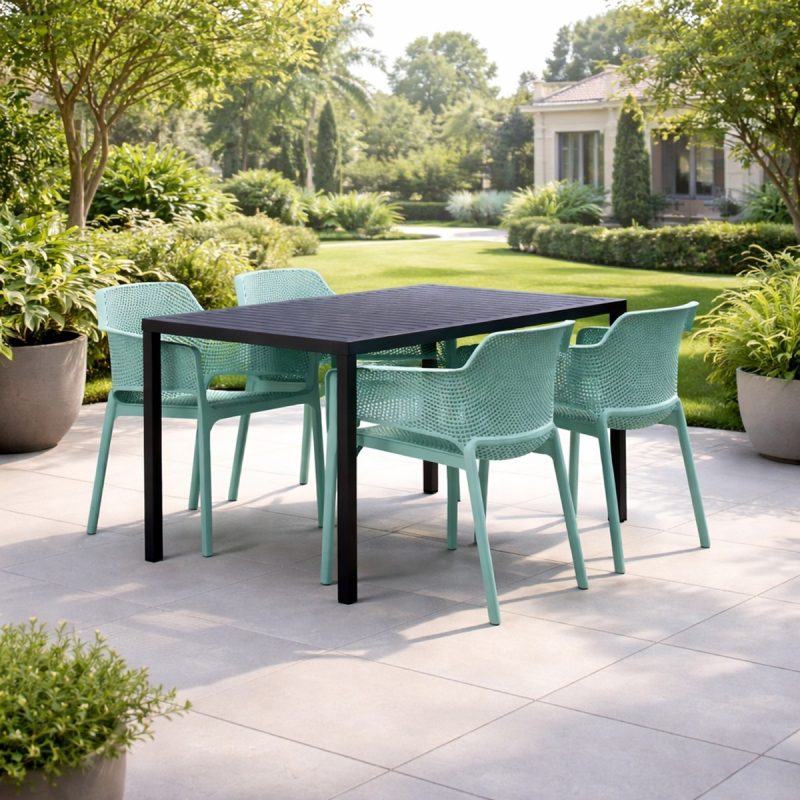 Bộ bàn ghế cafe ngoài trời 4 ghế