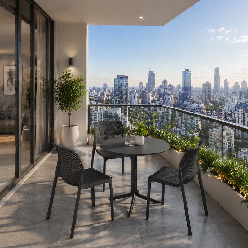 Bộ bàn tròn 3 ghế ban công