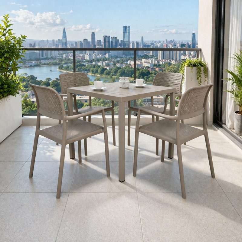 Bộ bàn vuông 4 ghế ngoài trời