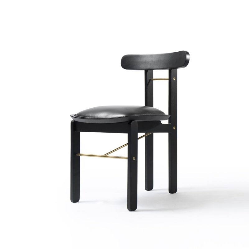 ghế ăn gỗ bọc nệm da sang trọng