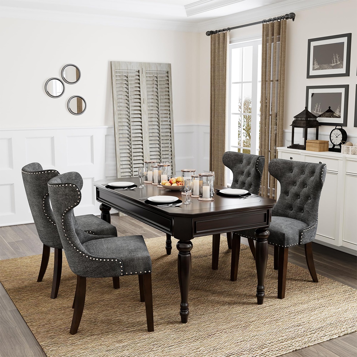 Ghế ăn gỗ bọc nệm cao cấp phong cách luxury