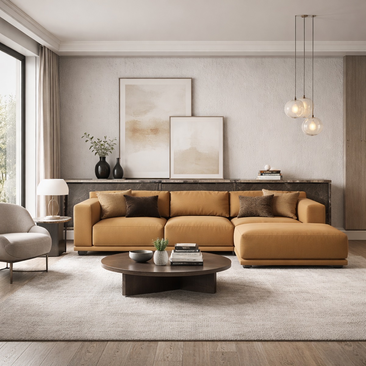 Sofa góc vải nỉ