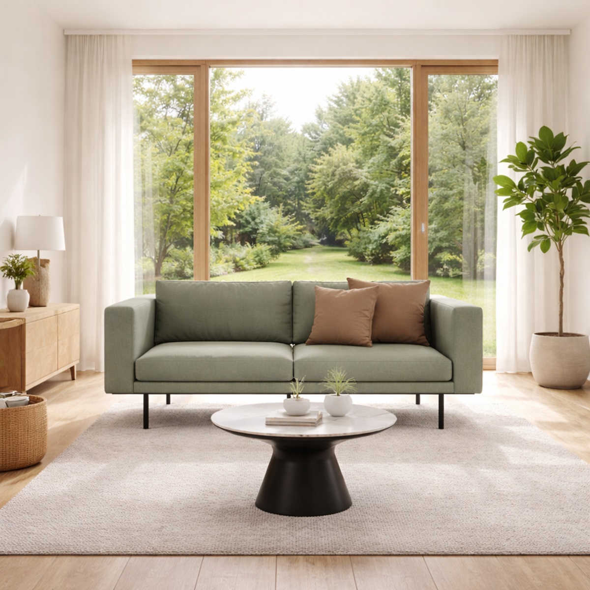 Sofa băng vải nỉ chân sắt