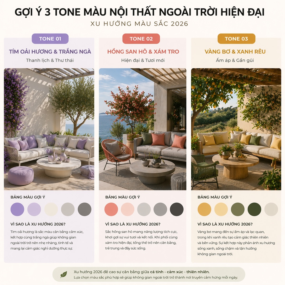 Màu sắc nội thất ngoài trời