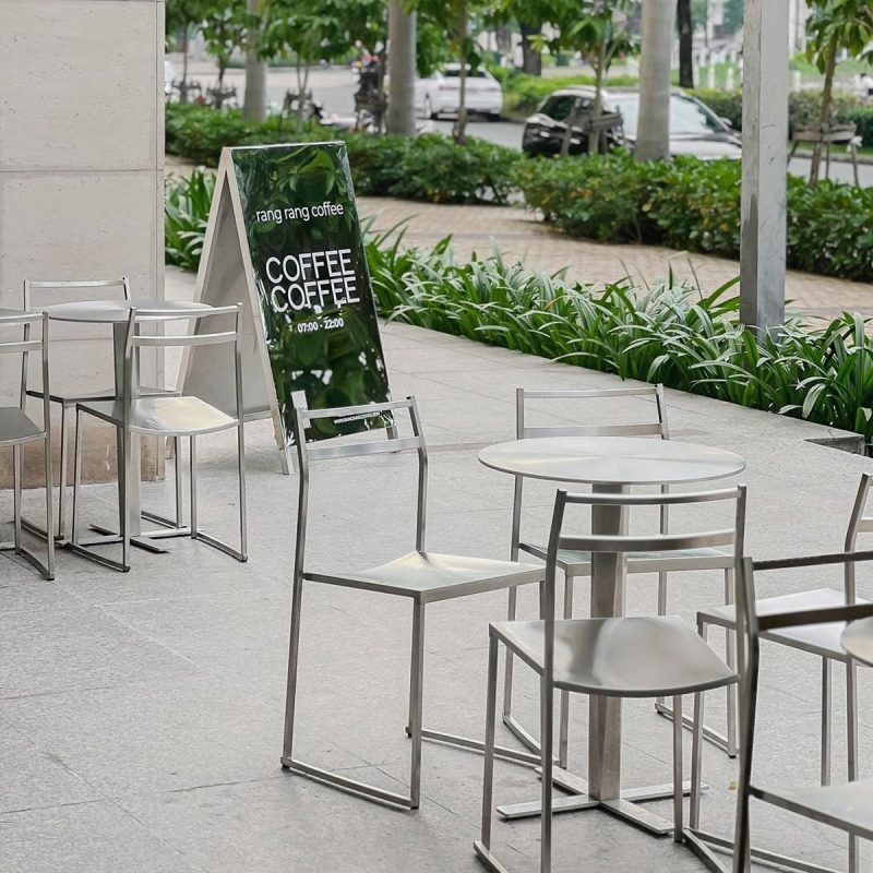 Bàn cafe inox hiện đại chống rỉ sét