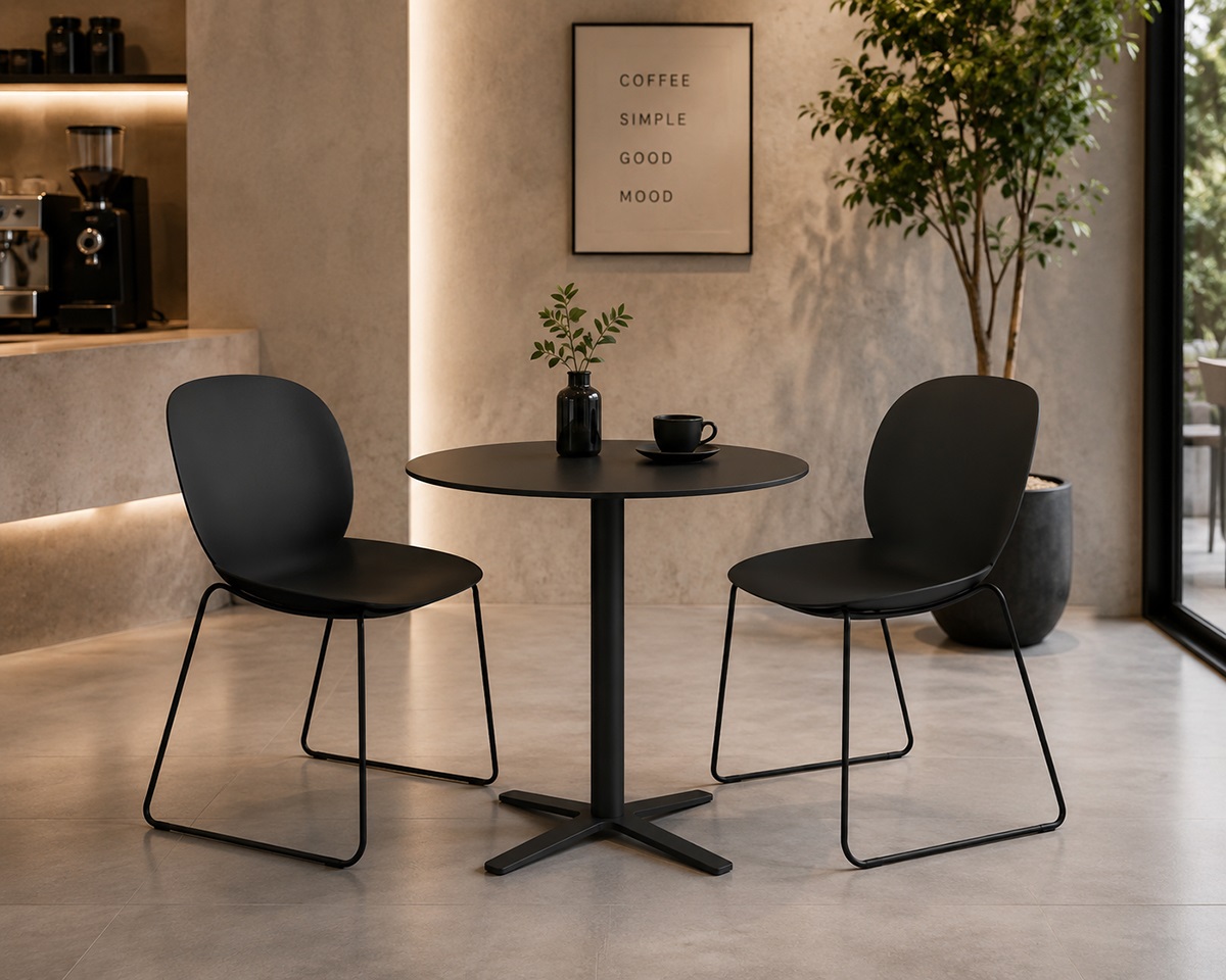 Bàn ghế cafe chân quỳ nhỏ gọn