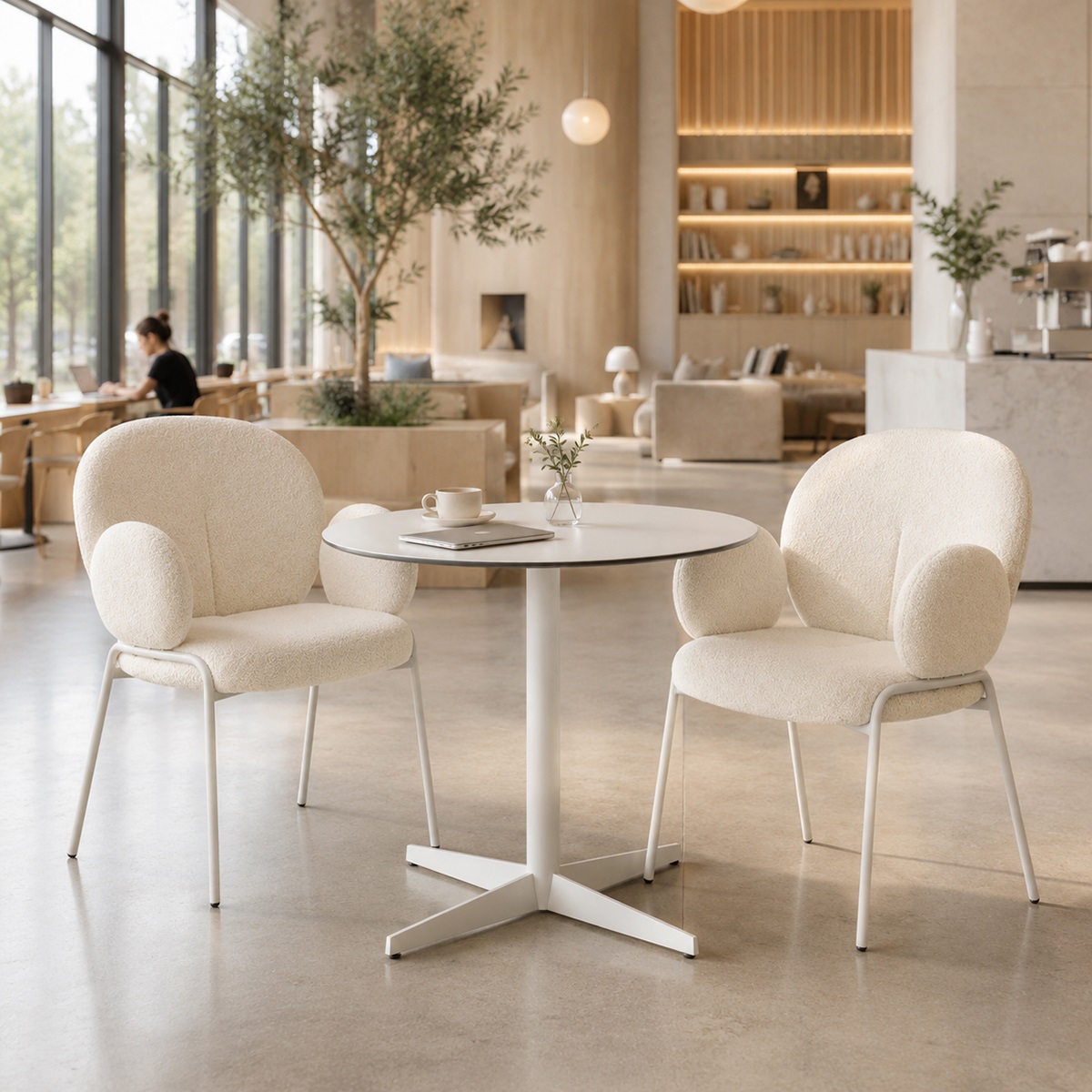 Ghế Cafe Nệm Vải Chân Sắt