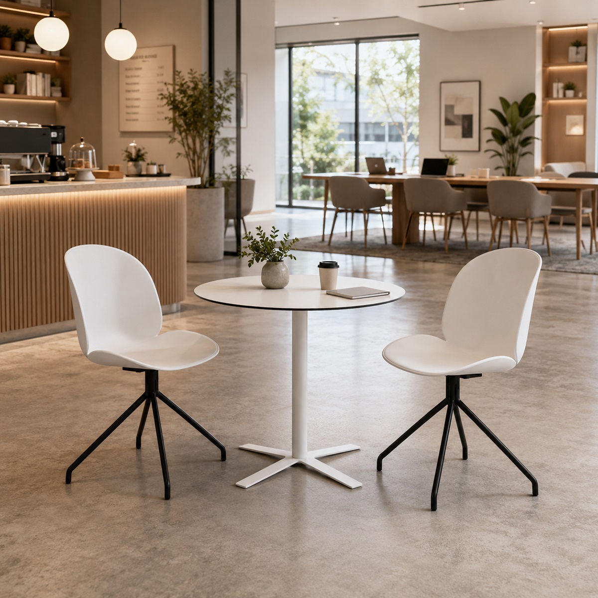 Ghế Cafe Mặt Nhựa Chân Sắt