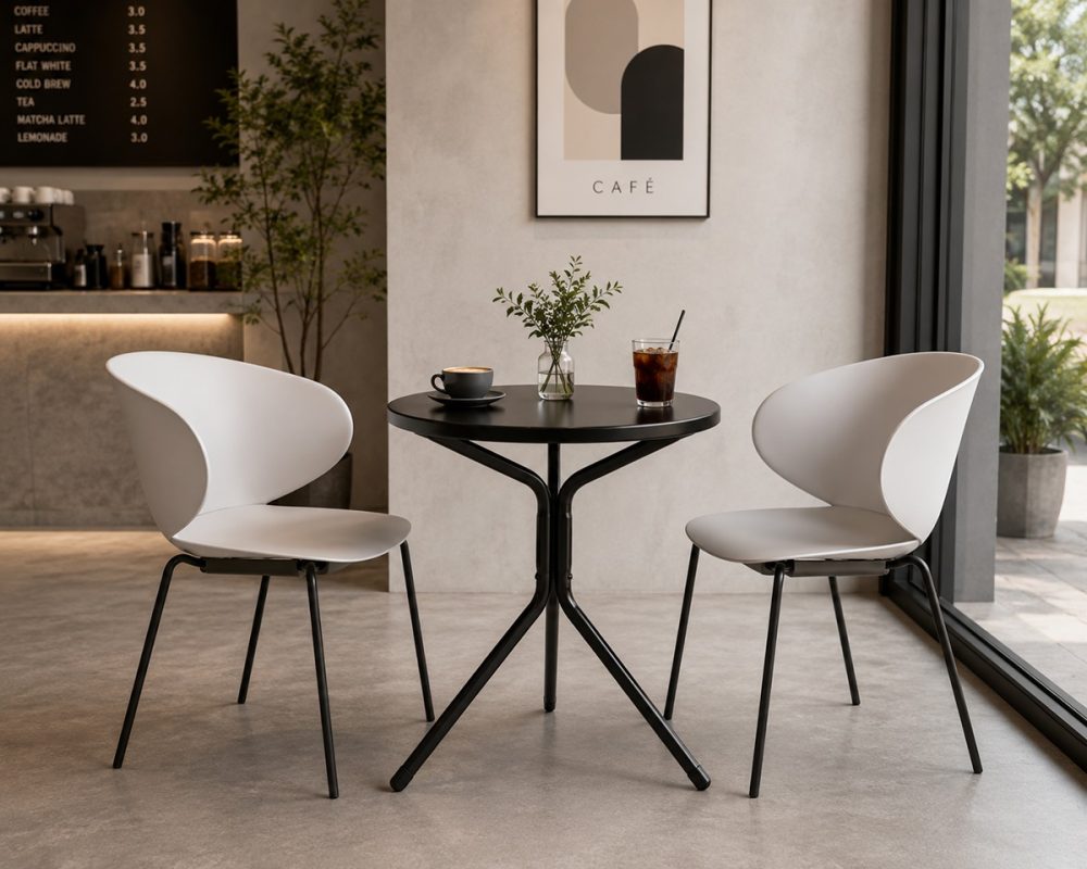 Ghế cafe mặt nhựa chân sắt