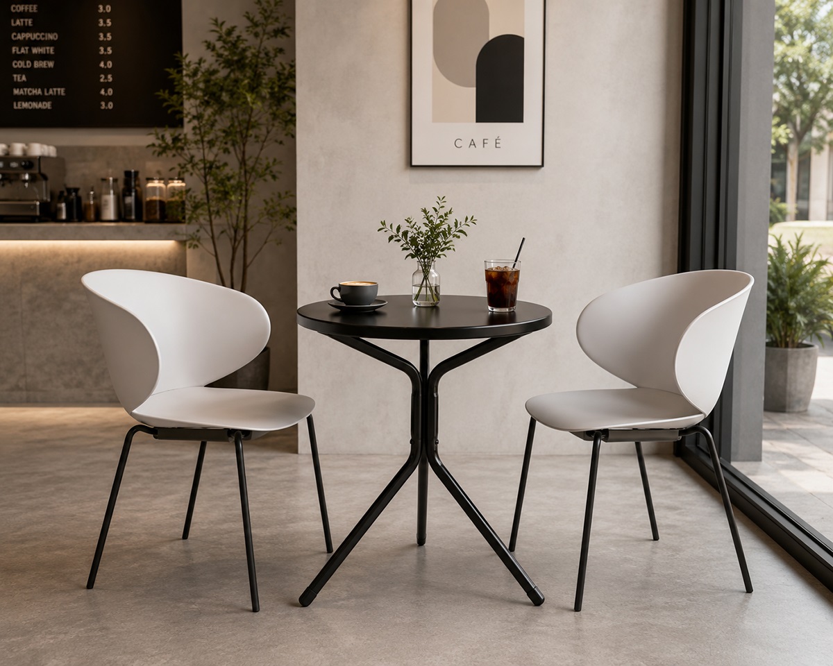 Ghế cafe mặt nhựa chân sắt