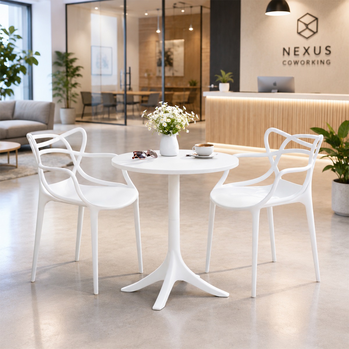 Bộ bàn ghế tiếp khách nhựa đúc hiện đại Win Chair