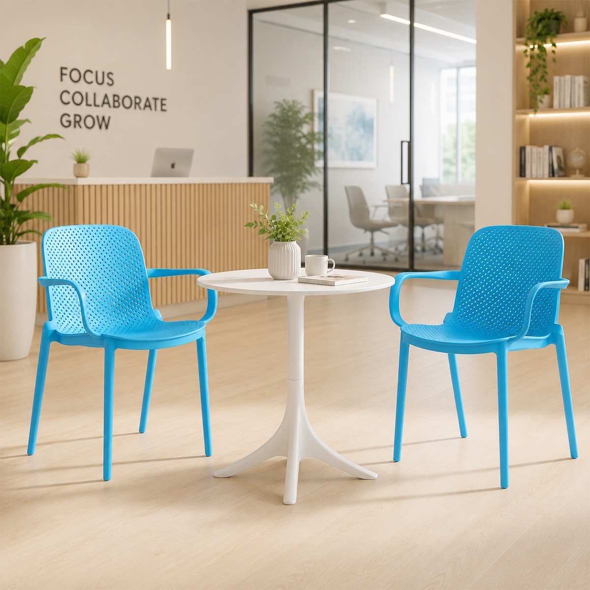 Bộ bàn tròn 2 ghế tiếp khách hiện đại