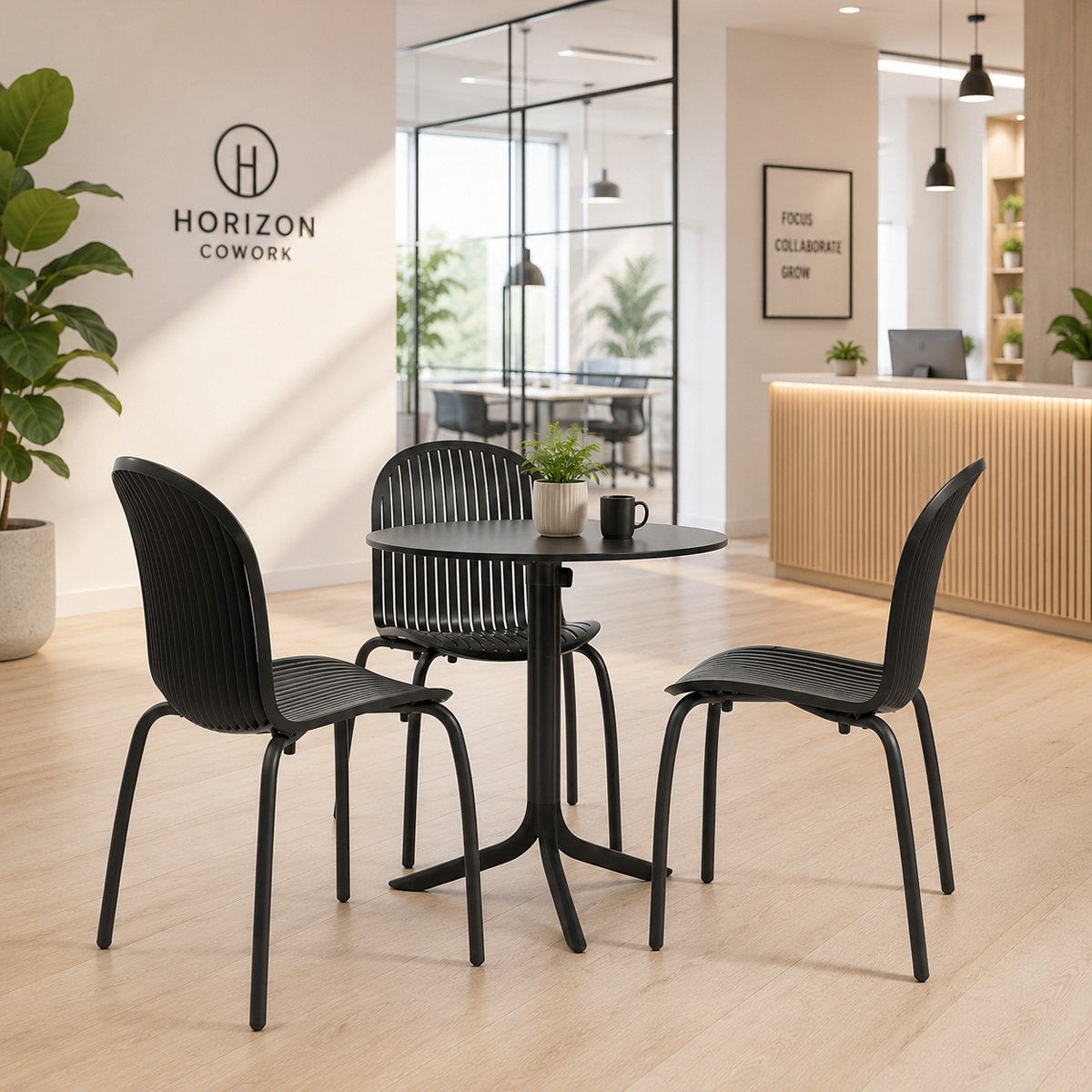 Bộ bàn tròn 3 ghế tiếp khách hiện đại