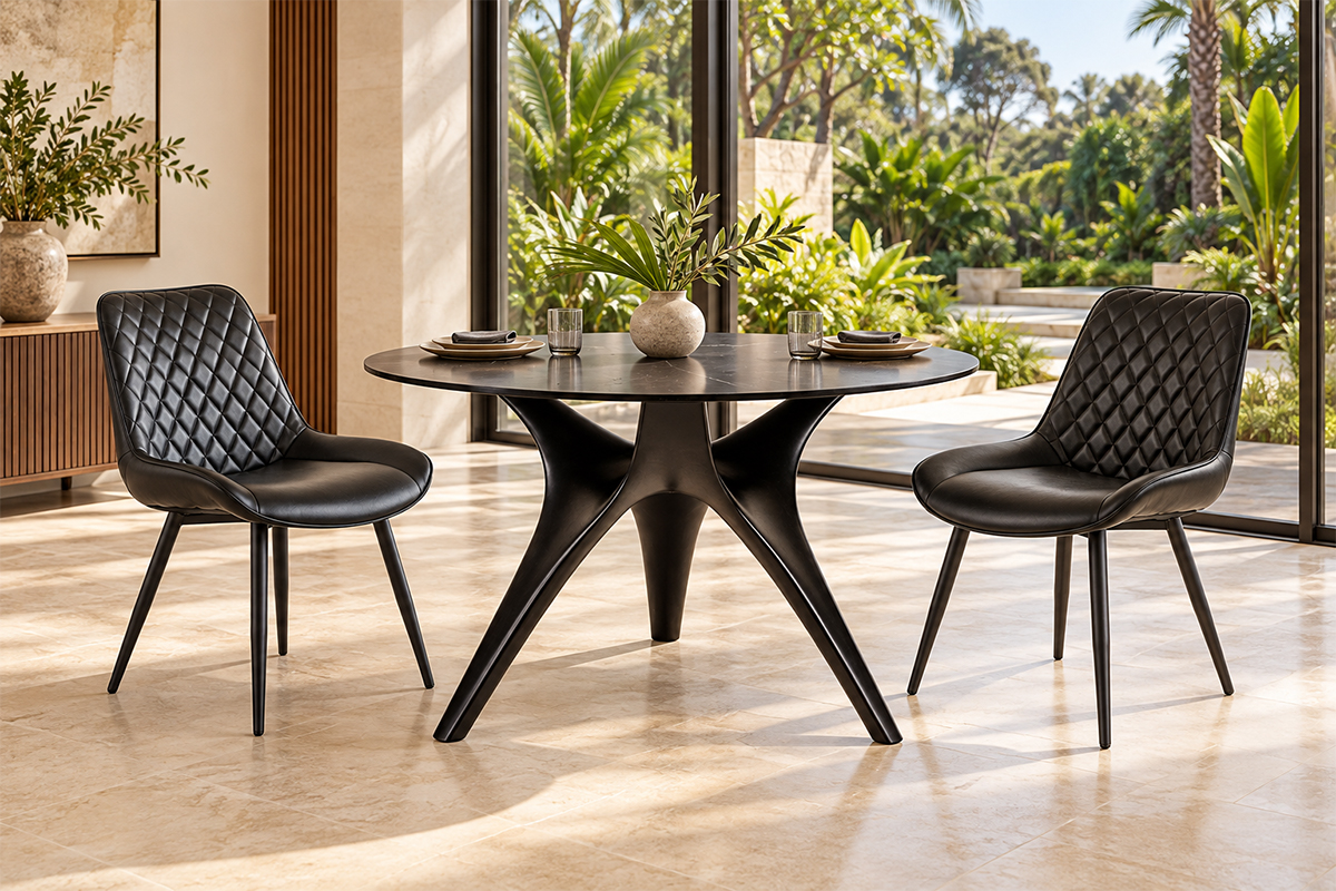 Ghế Ăn Nệm Da Chân Sắt MD-WC4349