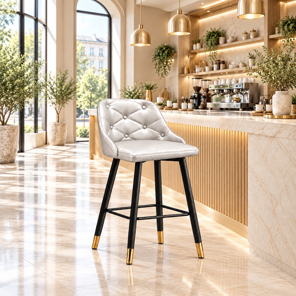 Ghế Bar Cafe Nệm Da Chân Sắt MD-WC4359
