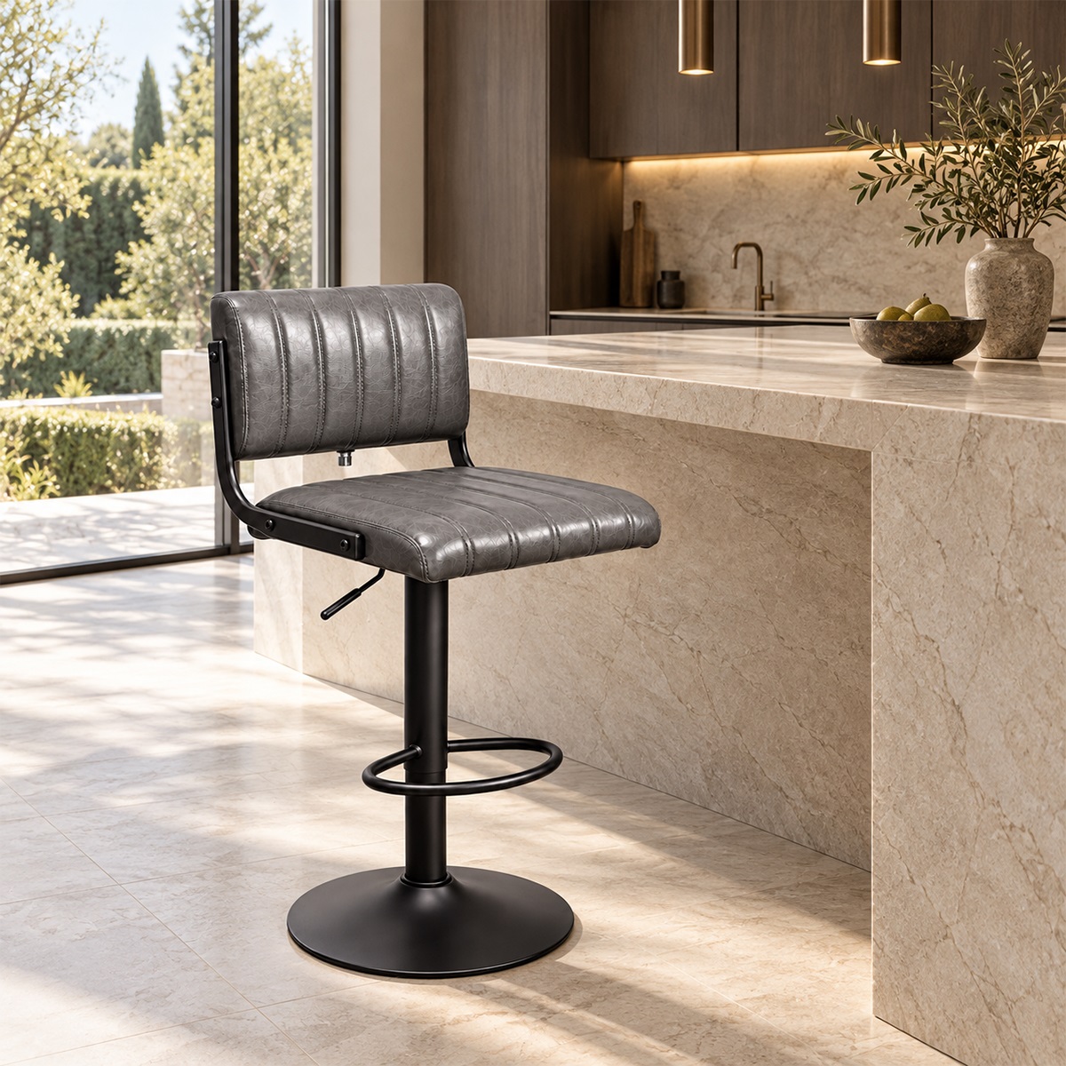 Ghế Bar Xoay Nâng Hạ Nệm Da PU MD-WC4385