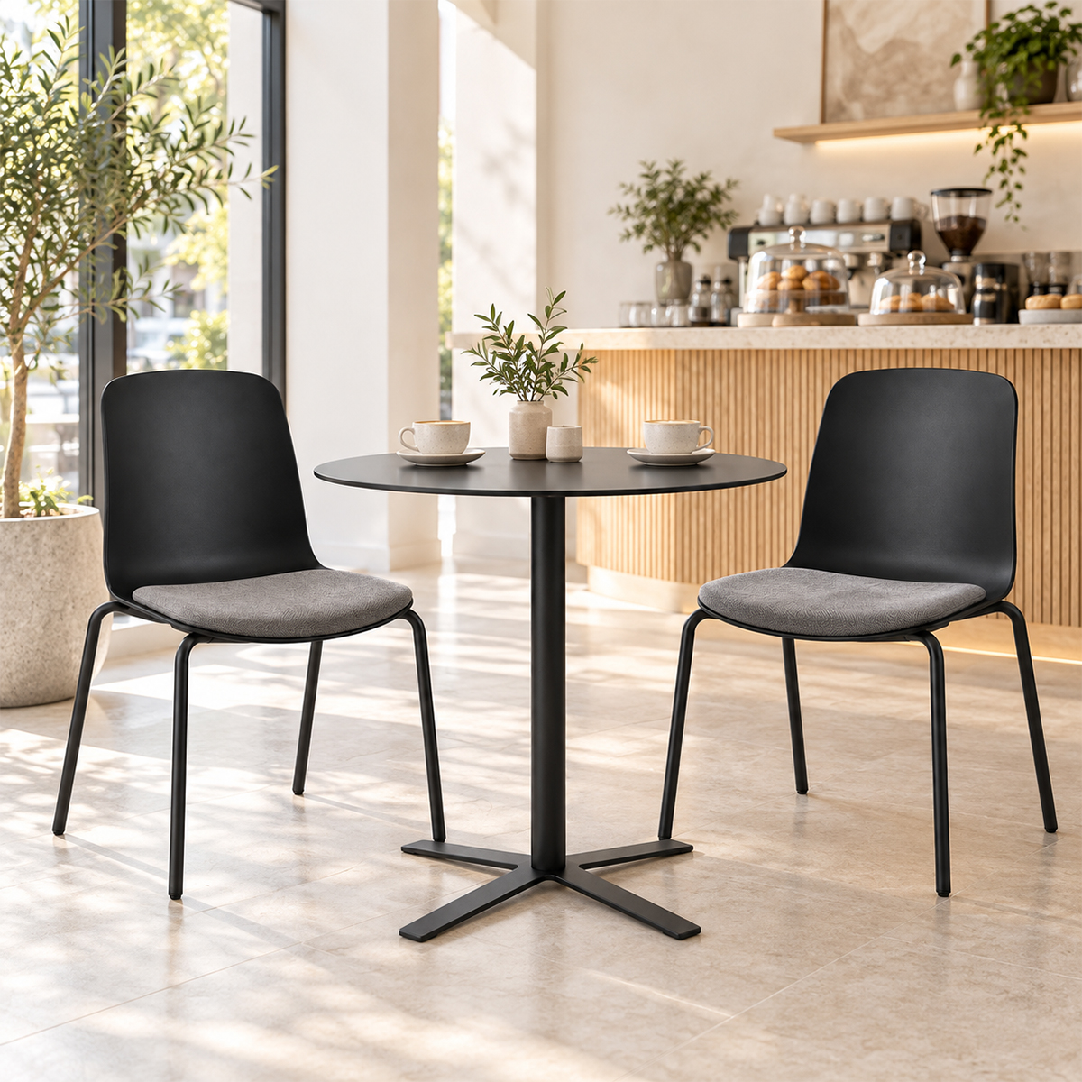 Ghế Cafe Mặt Nhựa Chân Sắt MD-WC4343