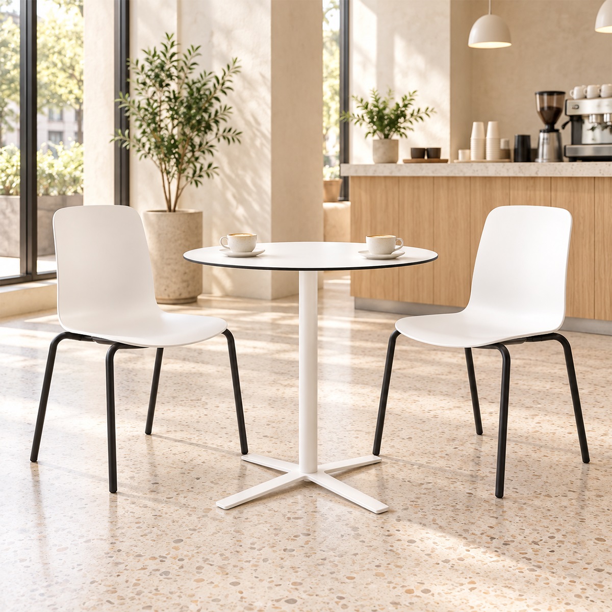 Ghế Cafe Mặt Nhựa Chân Sắt MD-WC4345