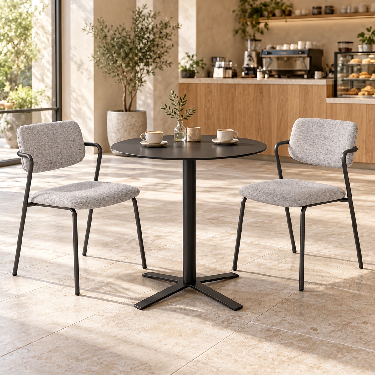 Ghế Cafe Nệm Vải Chân Sắt MD-WC4337