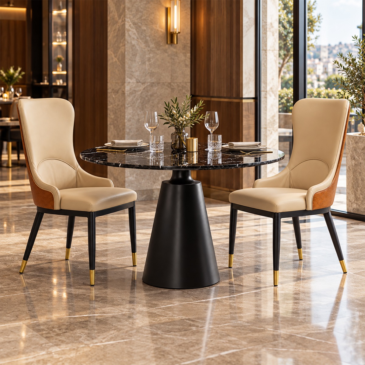 Ghế cafe nhà hàng nệm da sang trọng