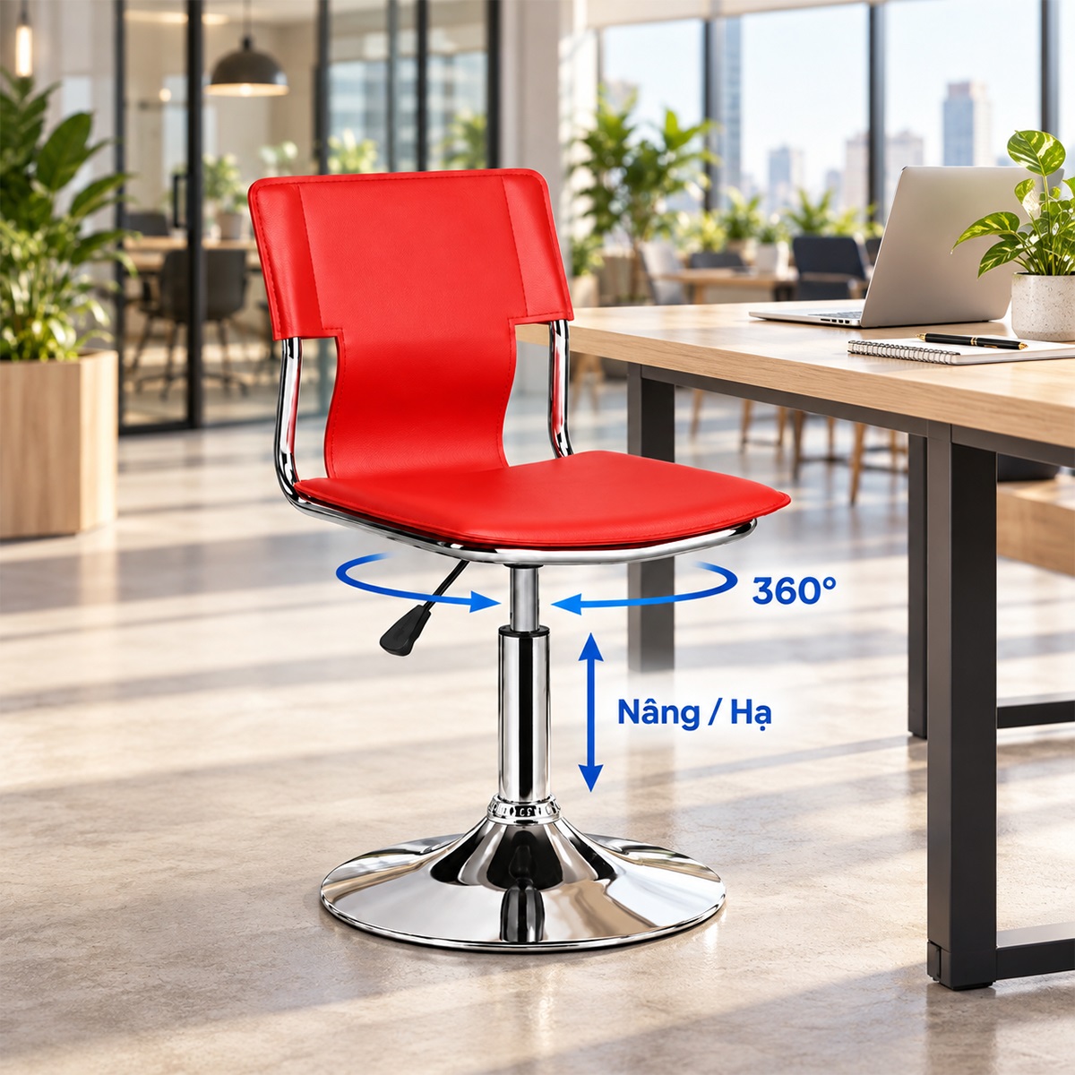 Ghế Làm Việc Xoay Nâng Hạ Nệm Da PVC MD-WC4377