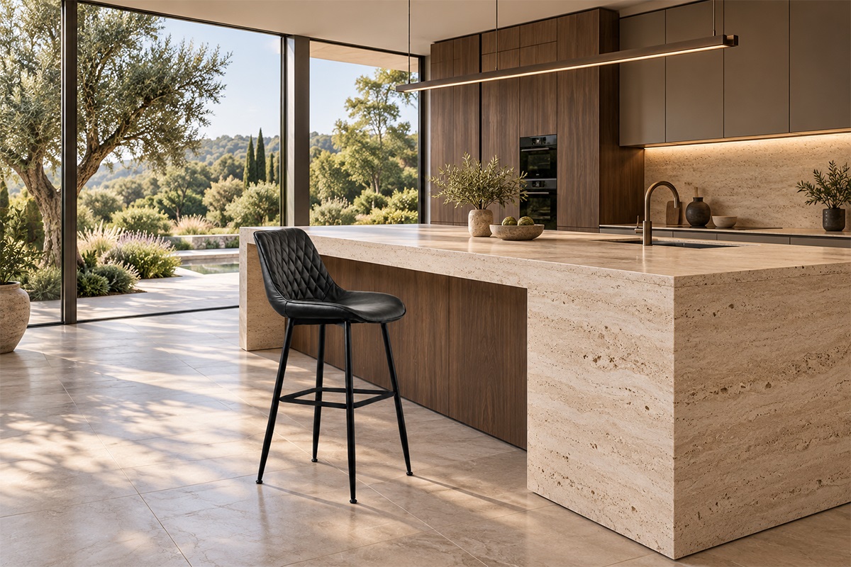 Ghế Quầy Bar Nệm Da Chân Sắt MD-WC4367