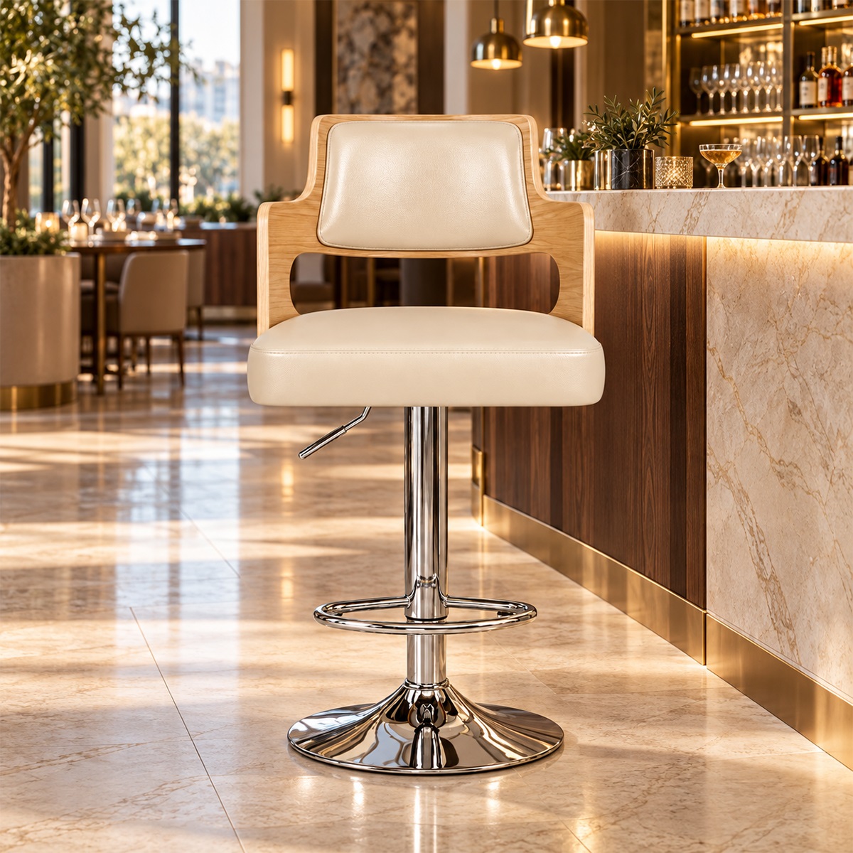 Ghế Quầy Bar Nệm Da Chân Xoay MD-WC4393