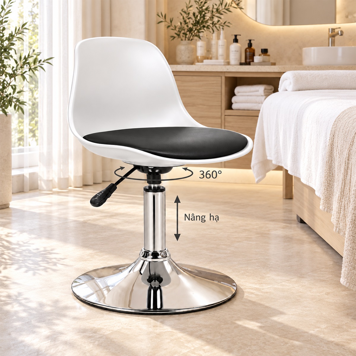 Ghế Quầy Thấp Chân Xoay Nâng Hạ MD-WC4397